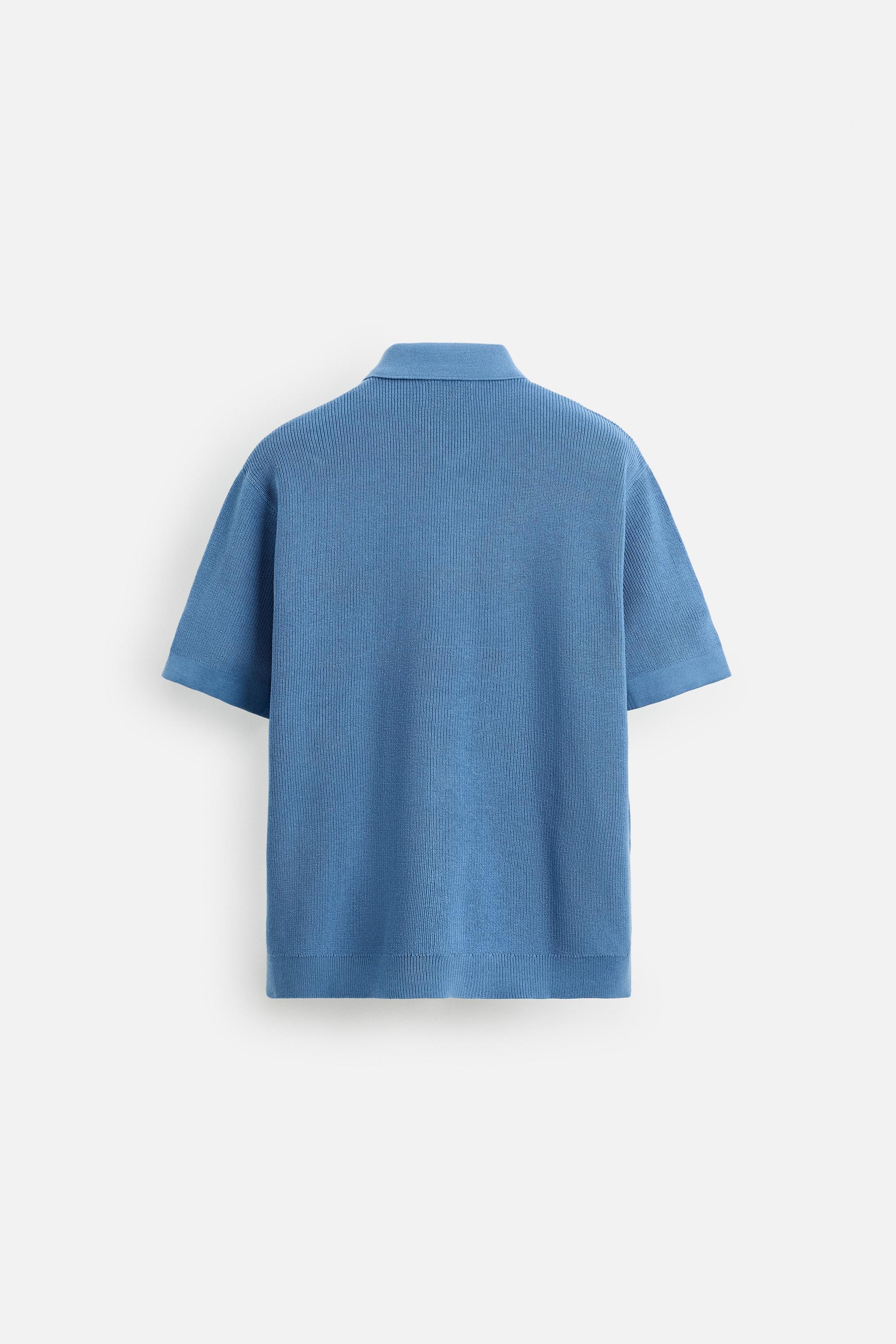 PURL KNIT ZIPPER POLO SHIRT